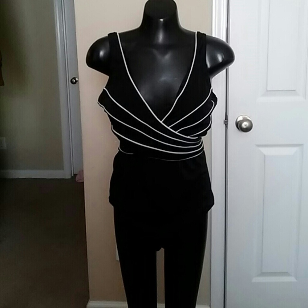 Black and white swimsuit